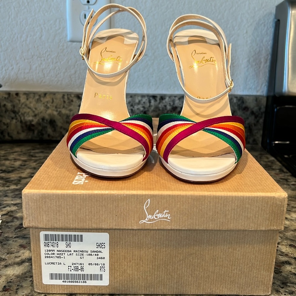 Christian louboutin Shinny Nappa Naseeba 120 Sandals 37.5 Multicolor